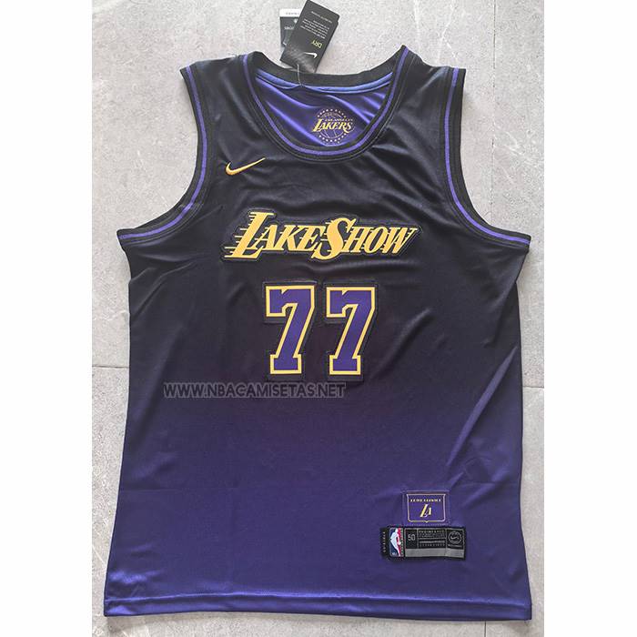 Camiseta Los Angeles Lakers Luka Doncic NO 77 Ciudad 2024-25 Violeta